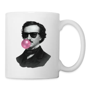 Edgar Allan Poe avec du chewing-gum et des lunettes de soleil - Mug blanc - blanc - Droite