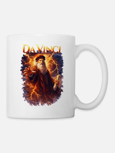 Leonardo Da Vinci Porträt - Tasse - Weiß