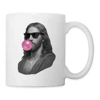 Jesus Christ mit Kaugummi und Sonnenbrille - Tasse - Weiß - Rechts