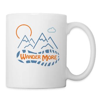Wander mehr Mountain Boot Print Adventure - Tasse - Weiß - Rechts