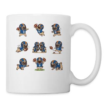 Suesser Mops Football Spieler Touchdown - Tasse - Weiß - Rechts