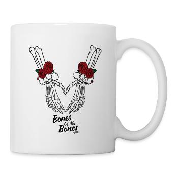 Skelettherz mit Rosen - Tasse - Weiß - Rechts