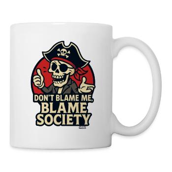 Pirate skull with saying - Mug - white - Right