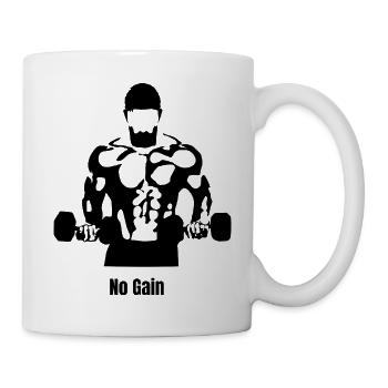 No pain no Gain -hardcore Bodybuilder design - Tasse - Weiß - Rechts