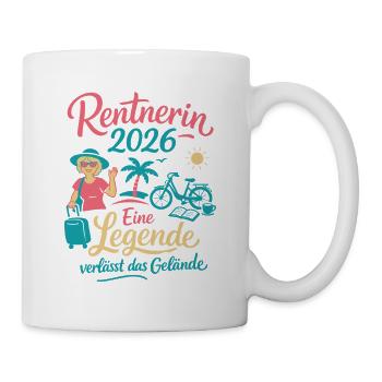 Rentnerin 2026 - Urlaub, Lesen, Sport, genießen - Tasse - Weiß - Rechts