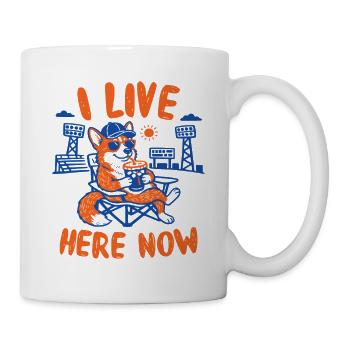 Corgi Baseball Fan I Live Here Now - Mug - white - Right