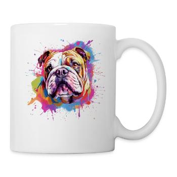 Bulldog Colorful Splash Art Dog - Mug - white - Right