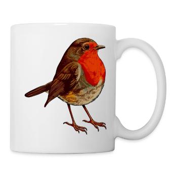 Rotkehlchen Motiv singvogel - Tasse - Weiß - Rechts