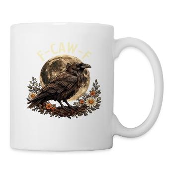 FCawF Dunkler Humor Vogel Wortspiel Sarkasmus Krähe - Tasse - Weiß - Rechts
