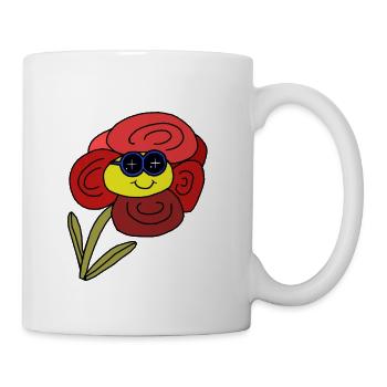 Lunettes de soleil fleurs drôles en été - Mug blanc - blanc - Droite