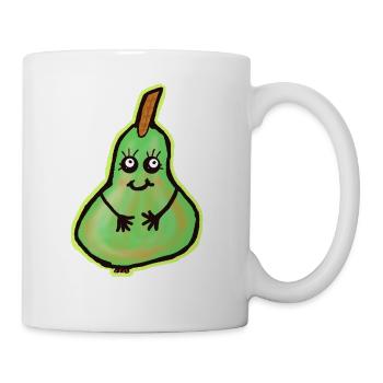 Kawaii Birne mit freundlichem Gesicht - Tasse - Weiß - Rechts
