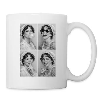 Jane Austen Fotocollage - Tasse - Weiß - Rechts