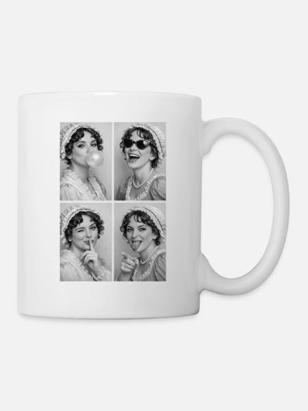 Jane Austen Fotocollage - Tasse - Weiß