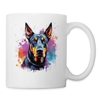 Doberman Pinscher Dog Splash Art - Mug - white - Right