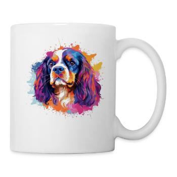 Portrait éclaboussant d’épagneuil vibrant - Mug blanc - blanc - Droite
