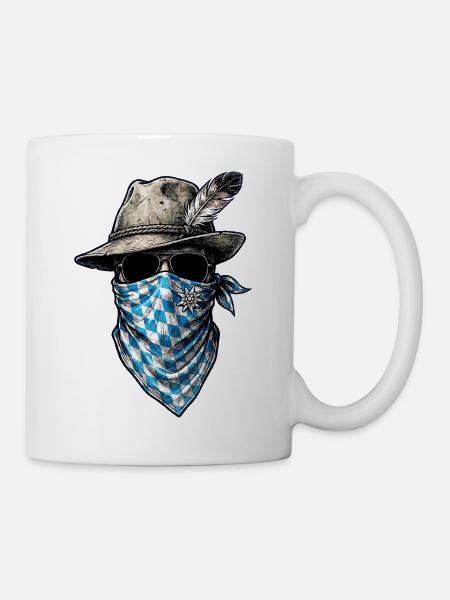 Bayrisches Trachten T-Shirt Bayern Trachtenshirt - Tasse - Weiß