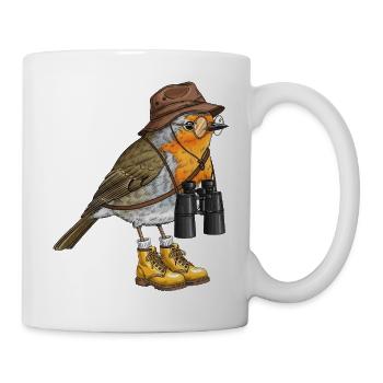 Explorateur Robin avec jumelles - Mug blanc - blanc - Droite