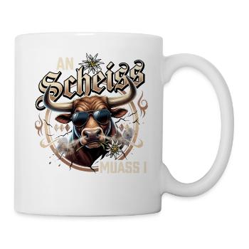 Trachten T-Shirt Herren Trachtenshirt Lederhose - Tasse - Weiß - Rechts