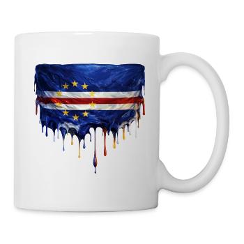 Art de drapeaux dégoulinants du Cap-Vert - Mug blanc - blanc - Droite
