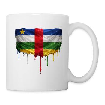 Central African Republic Flagge Tropfenpalette - Tasse - Weiß - Rechts