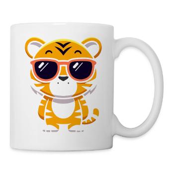 Tigre cartoon lunettes soleil - Mug blanc - blanc - Droite