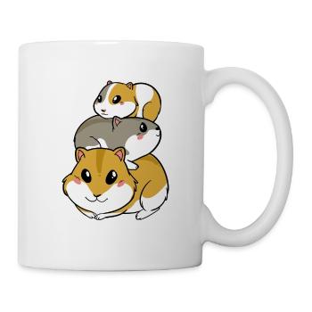 Pyramide de cochons d’Inde hamster mignonne - Mug blanc - blanc - Droite