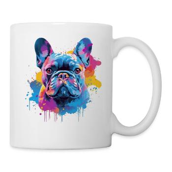 Art éclaboussuré de chien bouledogue français Coloré - Mug blanc - blanc - Droite