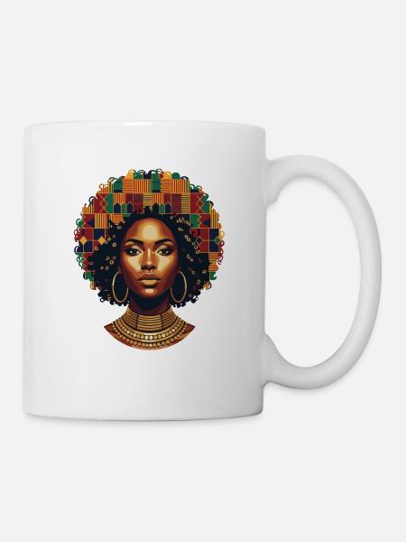 Kunstvolles Afro-Porträt - Tasse - Weiß