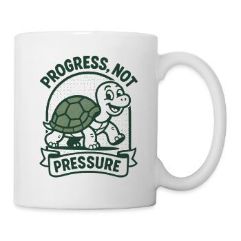 Progrès au lieu de pression | Pleine conscience & Concentration - Mug blanc - blanc - Droite