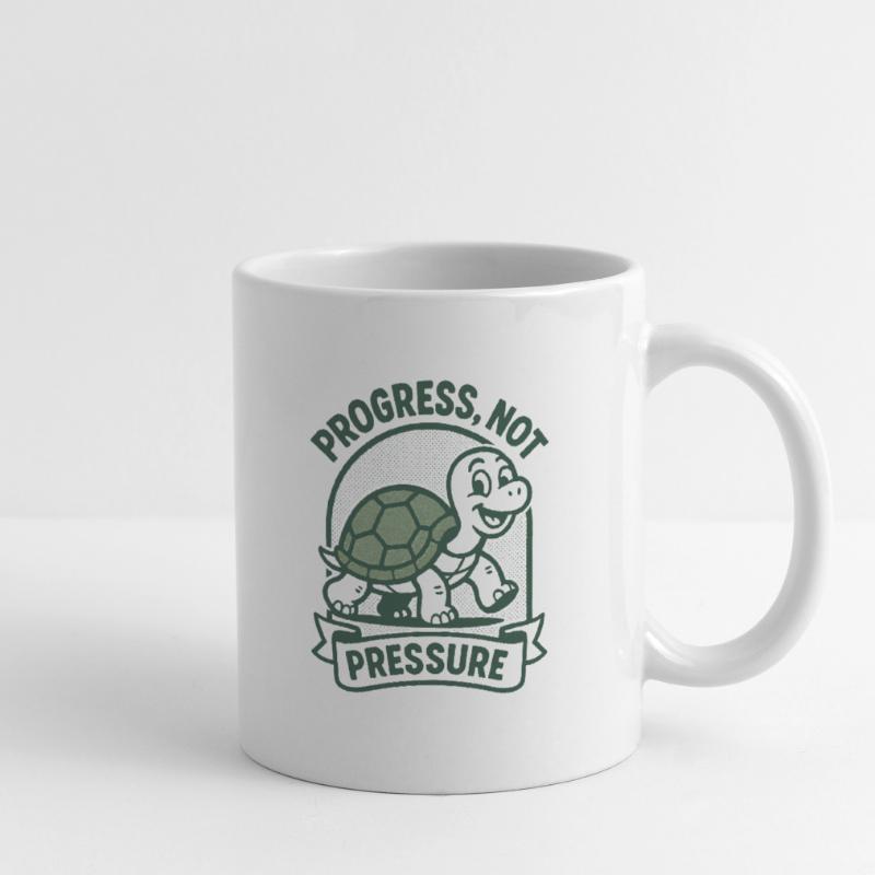 Progrès au lieu de pression | Pleine conscience & Concentration Mug blanc