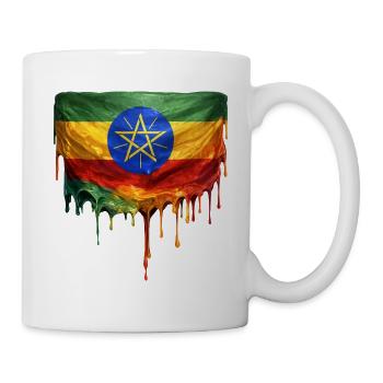Ethiopia Flag in Drop Art - Mug - white - Right