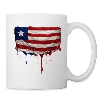 Liberia Flag in Drop Art - Mug - white - Right