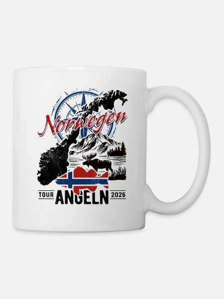 Norwegen Angeln Tour 2026 - Angler Geschenk - Tasse - Weiß