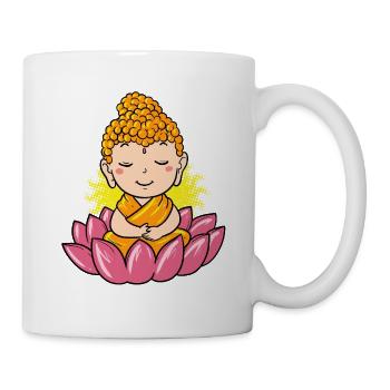 Meditierender Buddha: Lotusblüte & Zen Design - Tasse - Weiß - Rechts