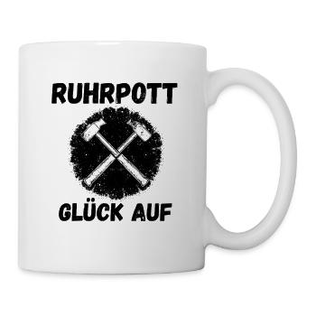 Hammerkreuz im Kreis – Grunge Stil - Tasse - Weiß - Rechts