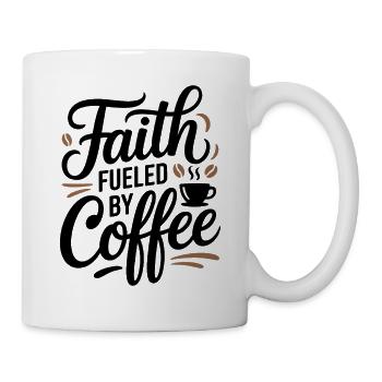 La foi alimentée par le café Le dicton chrétien du café - Mug blanc - blanc - Droite