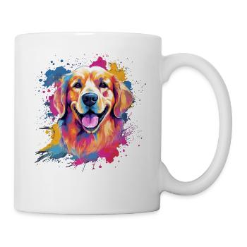 Splash Art Golden Retriever - Mug blanc - blanc - Droite