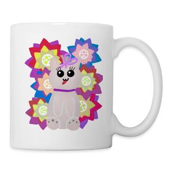 Salutations florales de chat drôles Enfant Chat Espiègle - Mug blanc - blanc - Droite
