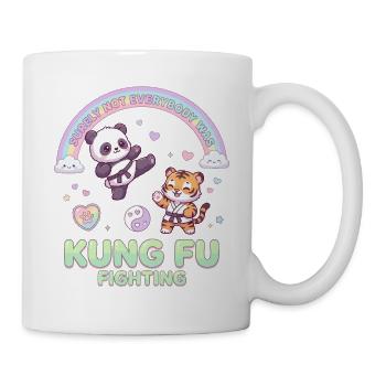 Kawaii Panda Tiger Kung Fu Fighting Pastell - Tasse - Weiß - Rechts