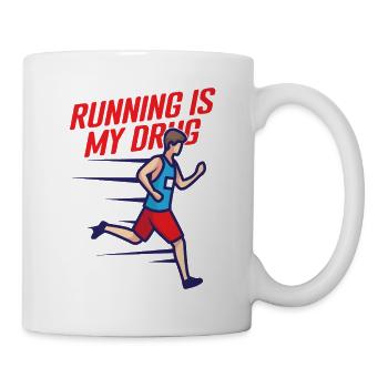 Running IS My Drug Marathon Runner Gift - Tasse - Weiß - Rechts