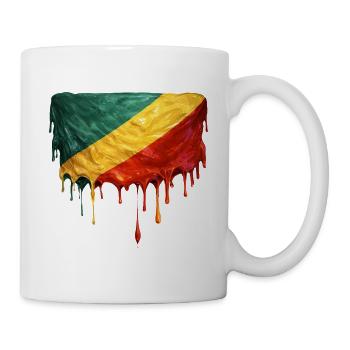 Republic of the Congo Flagge Tropfenkunst - Tasse - Weiß - Rechts