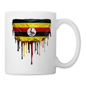Uganda Flag Drop Art - Mug - white - Right