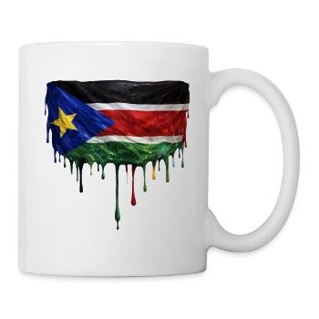 South Sudan Flag Drop Art - Mug - white - Right