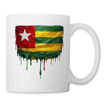 Togo Flagge Tropfenkunst - Tasse - Weiß - Rechts