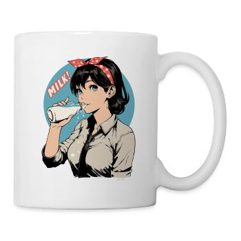 Milk Pop Art Porträt - Tasse - Weiß - Rechts