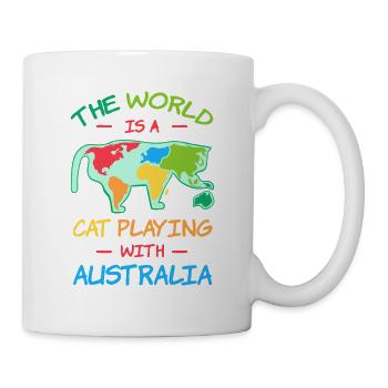 World Cat jouant avec l’Australie - Mug blanc - blanc - Droite