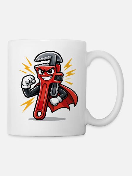 Klempnerschlüssel-Geschenk - Tasse - Weiß