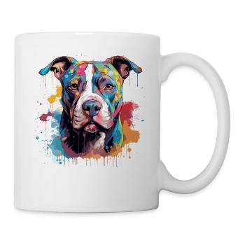 Pitbull Dog Colorful Splash Art - Mug - white - Right