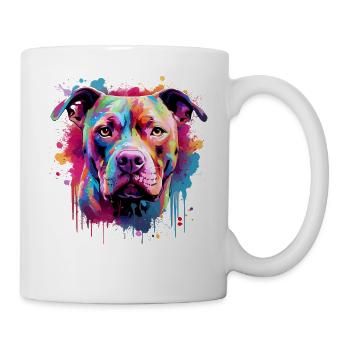 Pitbull Dog Splash Art Colorful - Mug - white - Right