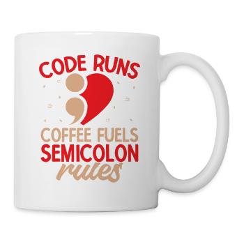 Préventive du suicide en point-virgule Carburant du café - Mug blanc - blanc - Droite